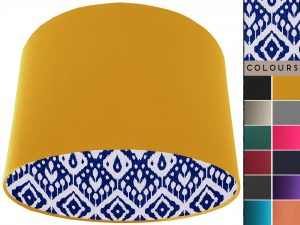 Marrakech Blue Lampshade Yellow, Geometric Light Shade