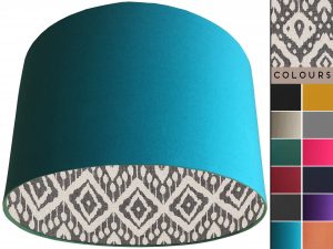 Marrakech Grey Lampshade Teal, Modern Bohemian Home