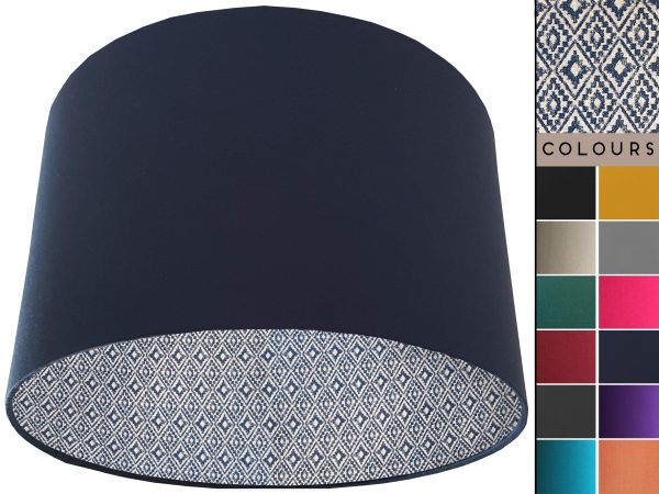 Navajo Blue Lampshade Blue, Native American Geometric