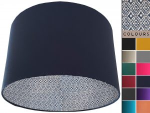Navajo Blue Lampshade Blue, Native American Geometric