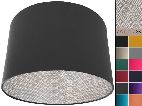 Navajo Grey Lampshade Dark Grey, Inspired Native American