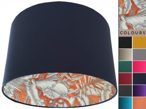 Orange Tropical Lampshade Blue, Bold Vibrant Home Light