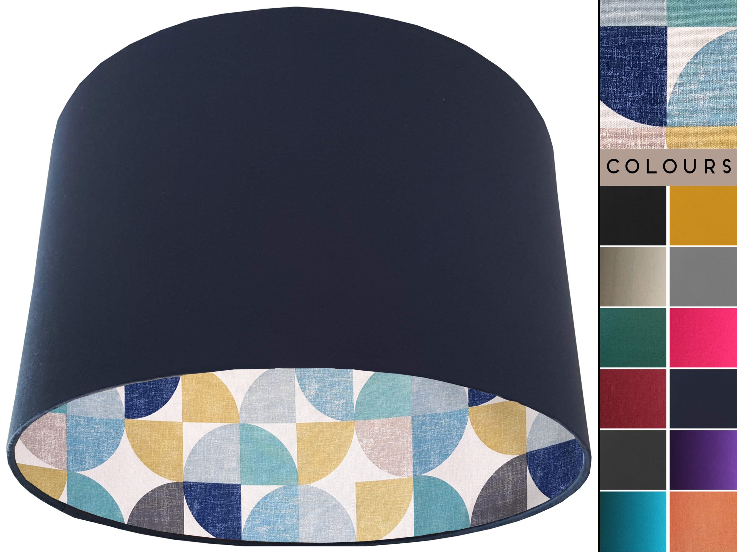 Spiral Capri Blue Lampshade Blue, Retro Home Light Shade