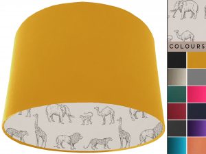 Savannah Animals Lampshade Yellow, Inspired African Light