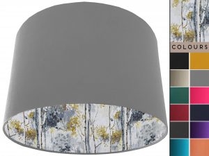 Silver Birch Lampshade Light Grey, Modern Scandinavian Light