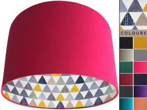 Geometric Patterned Lampshade Pink, Colourful Light Shade