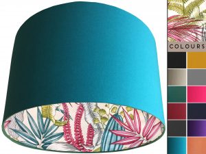 White Tropical Pink Lampshade Teal, Vibrant Tropical Home