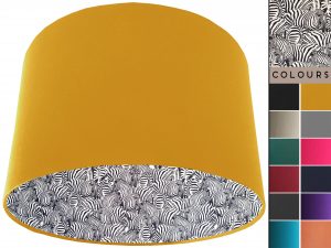 Zebra Print Lampshade Yellow, Animal Print Light Shade