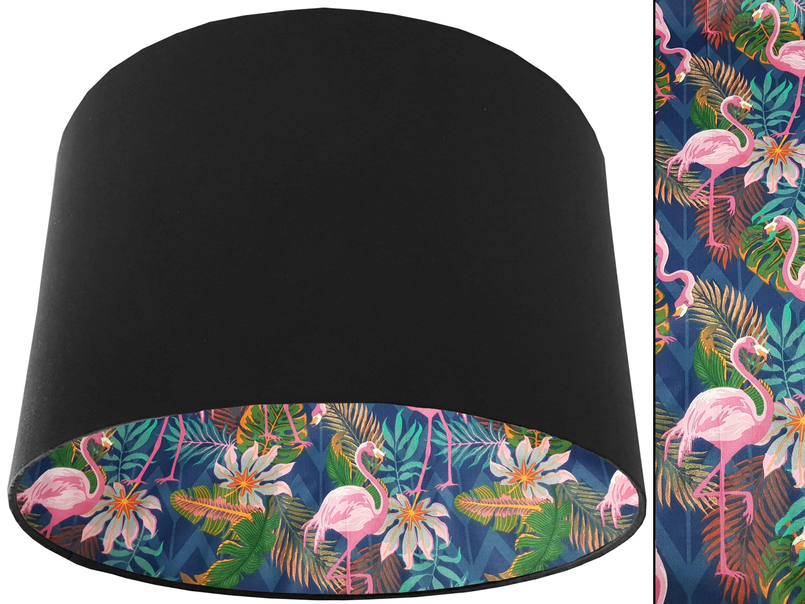 Flamingo Lampshade Black, Vibrant Tropical Interior Light