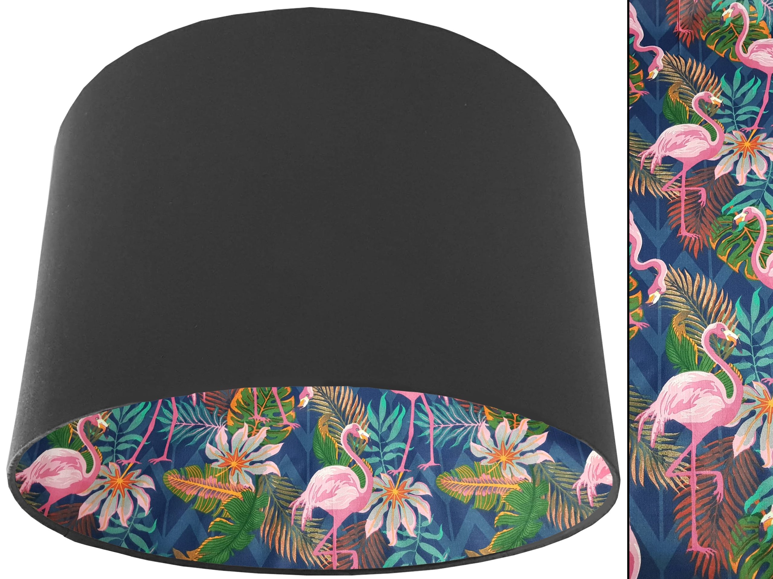 Flamingo Lampshade Dark Grey, Vibrant Tropical Interior Light