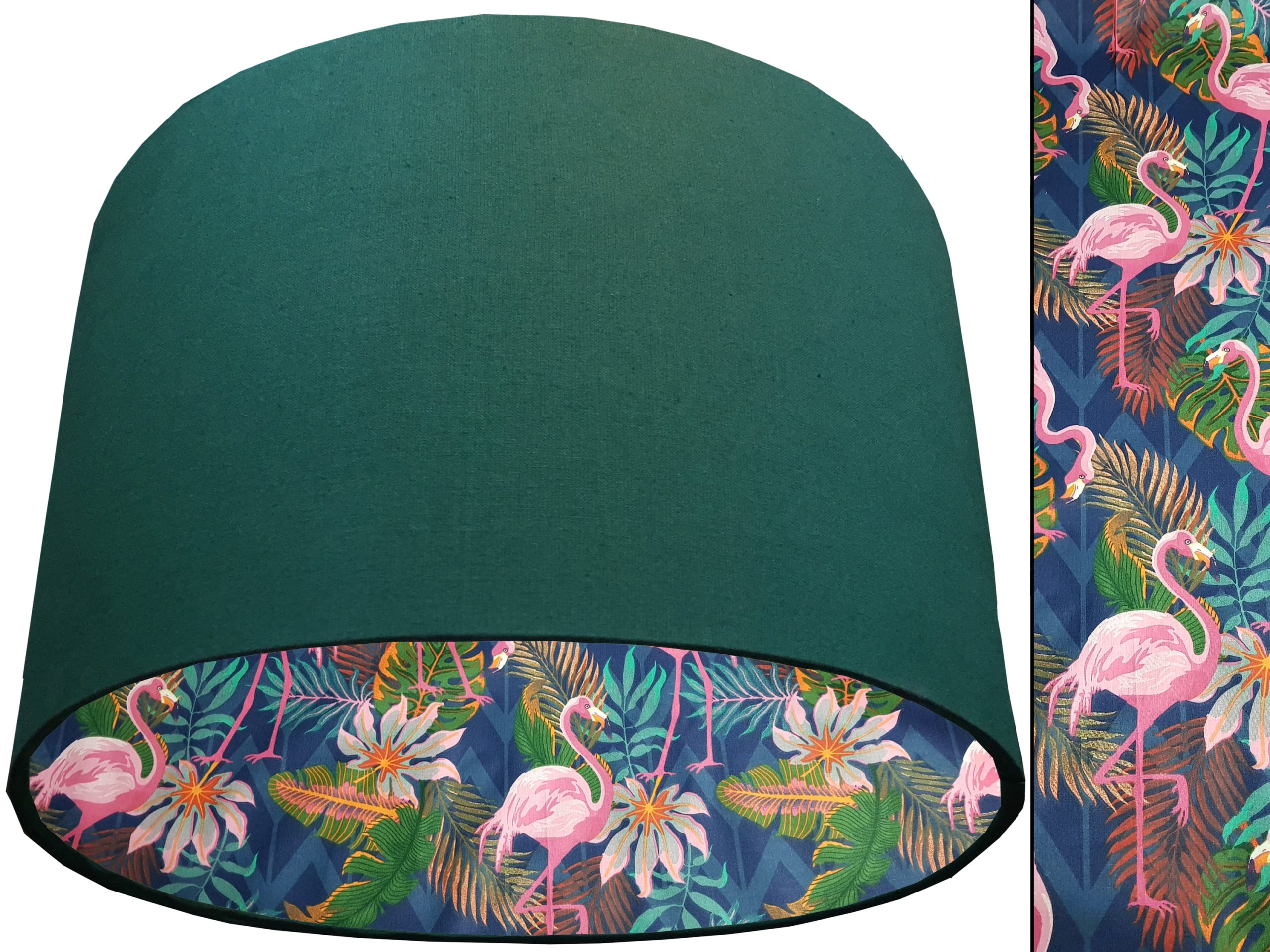 Flamingo Lampshade Green, Vibrant Tropical Interior Light