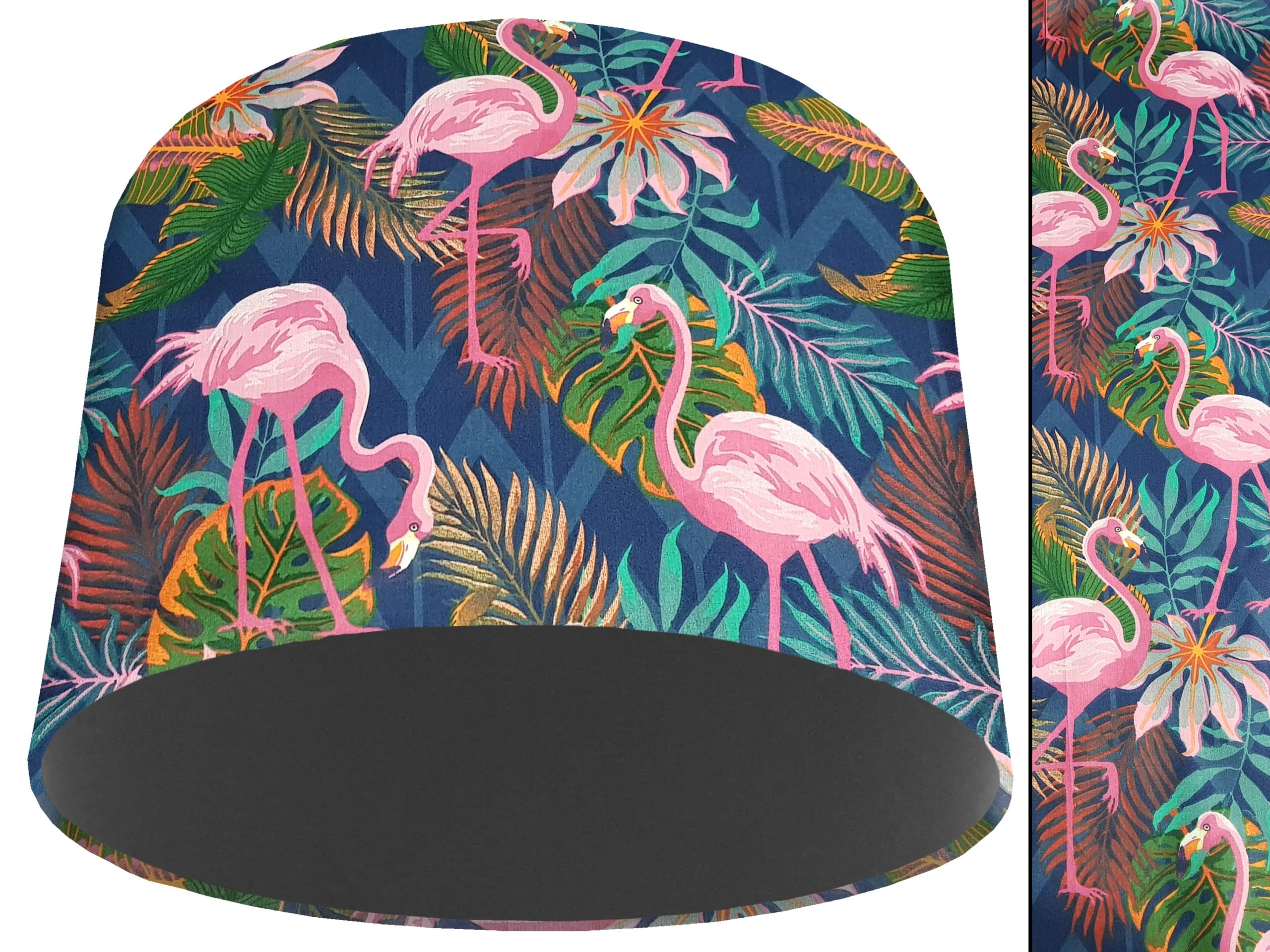 Flamingo Light Shade Dark Grey, Vibrant Tropical Home Interior