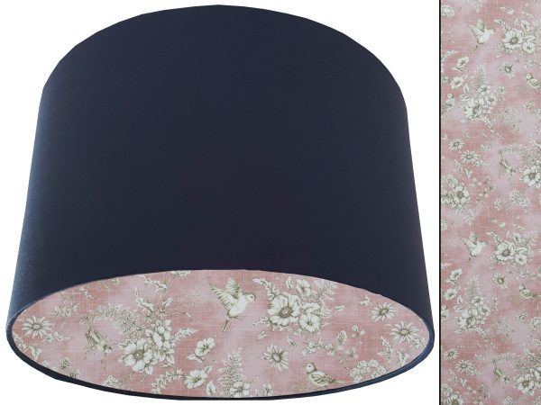 French Toile Blush Pink Lampshade Blue, Traditional Home