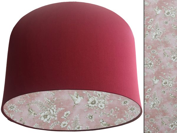 French Toile Blush Pink Lampshade Red, Traditional Home