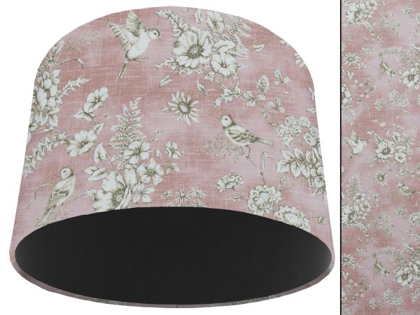 French Toile Blush Pink Light Shade Black, Country Home
