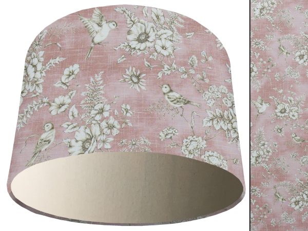 French Toile Blush Pink Light Shade Pink, Country Home