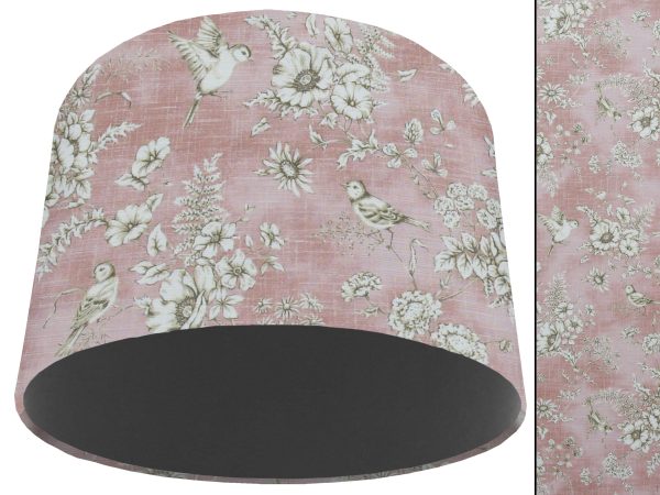 French Toile Blush Pink Light Shade Dark Grey, Country Home