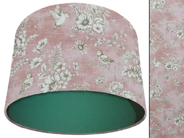 French Toile Blush Pink Light Shade Green, Country Home