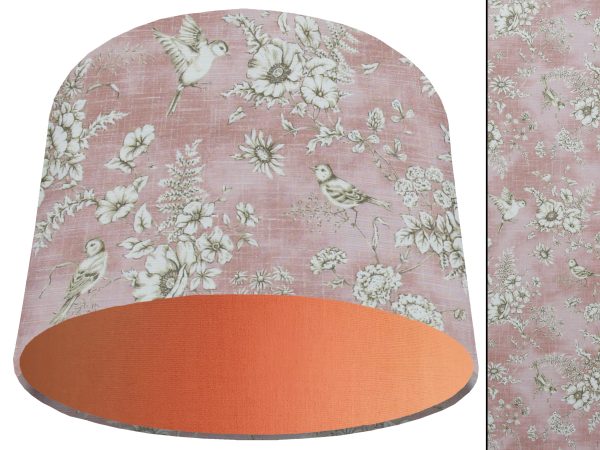 French Toile Blush Pink Light Shade Orange, Country Home