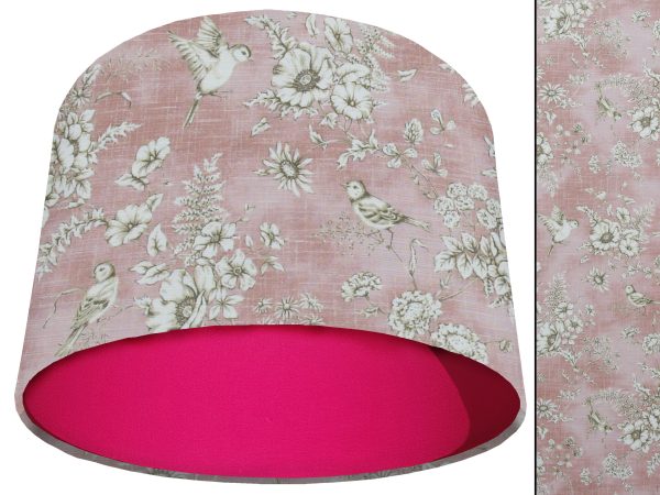 French Toile Blush Pink Light Shade Pink, Country Home