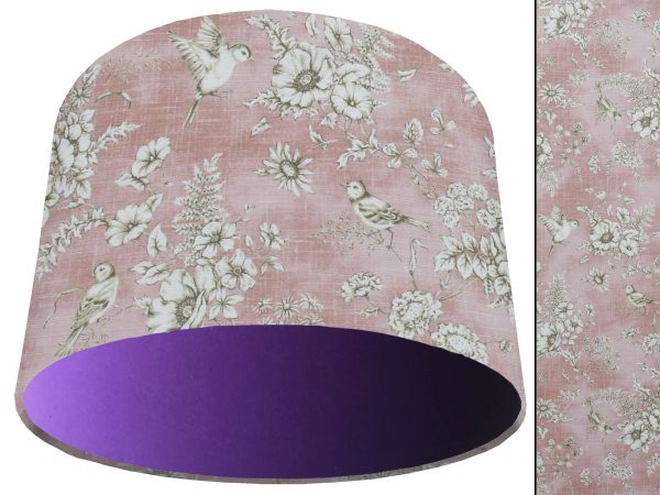 French Toile Blush Pink Light Shade Purple, Country Home