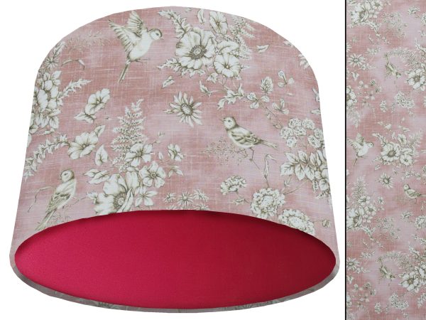 French Toile Blush Pink Light Shade Red, Country Home