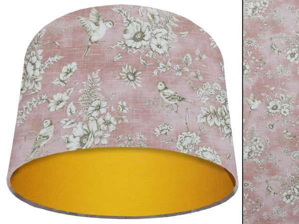 French Toile Blush Pink Light Shade Yellow, Country Home