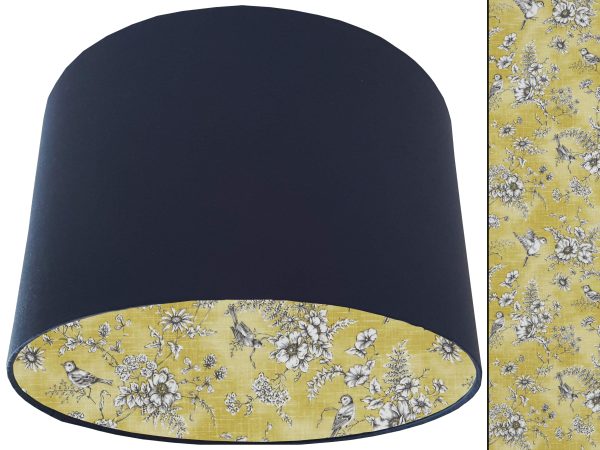 French Toile Yellow Lampshade Blue, Classic Country Home