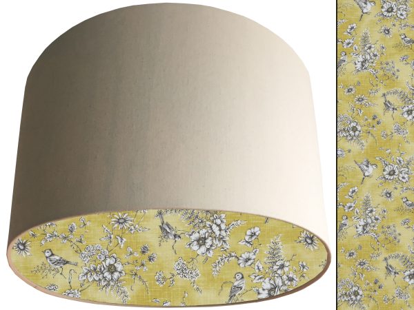 French Toile Yellow Lampshade Cream, Classic Country Home