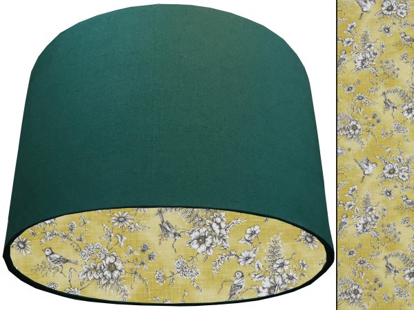 French Toile Yellow Lampshade Green, Classic Country Home