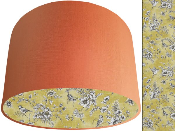 French Toile Yellow Lampshade Orange, Classic Country Home