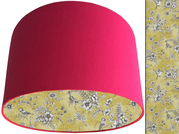 French Toile Yellow Lampshade Pink, Classic Country Home
