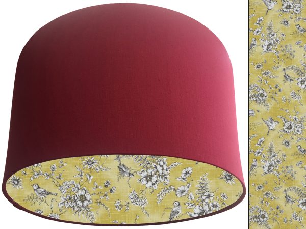 French Toile Yellow Lampshade Red, Classic Country Home
