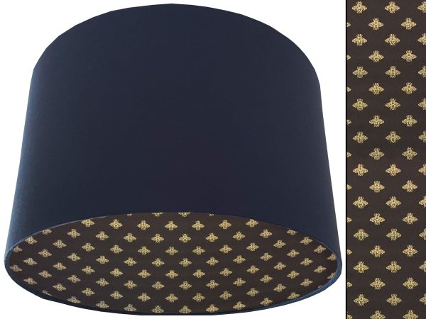 Golden Bee Lampshade Blue, Stylish Gold Animal Light