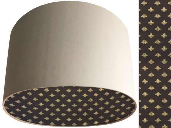 Golden Bee Lampshade Cream, Stylish Gold Animal Light
