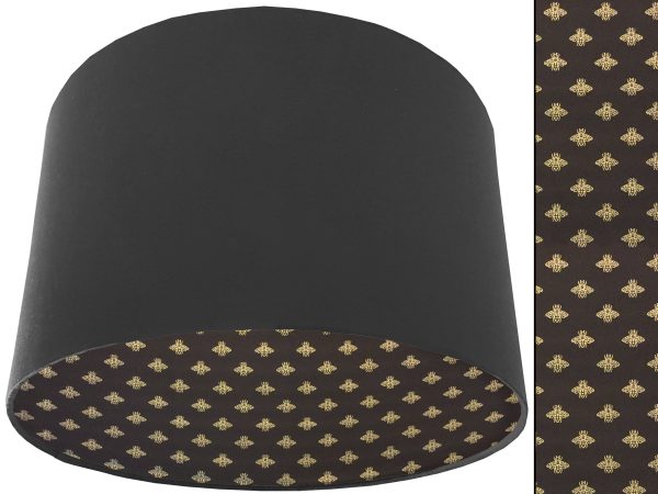 Golden Bee Lampshade Dark Grey, Stylish Gold Animal Light