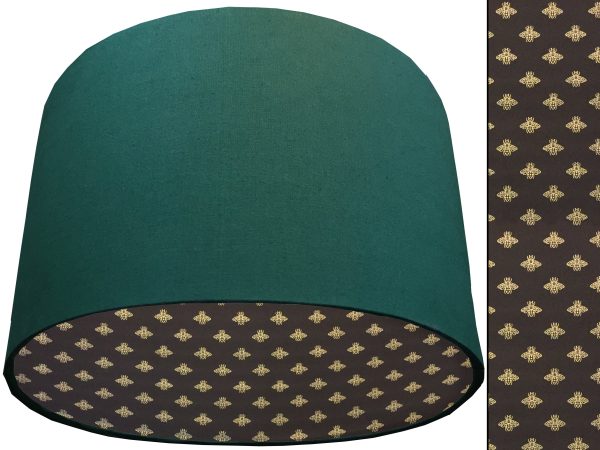 Golden Bee Lampshade Green, Stylish Gold Animal Light