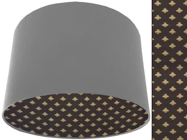 Golden Bee Lampshade Light Grey, Stylish Gold Animal Light