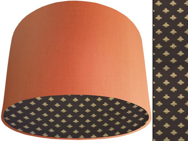 Golden Bee Lampshade Orange, Stylish Gold Animal Light
