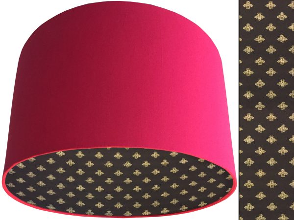 Golden Bee Lampshade Pink, Stylish Gold Animal Light