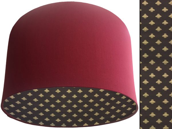 Golden Bee Lampshade Red, Stylish Gold Animal Light