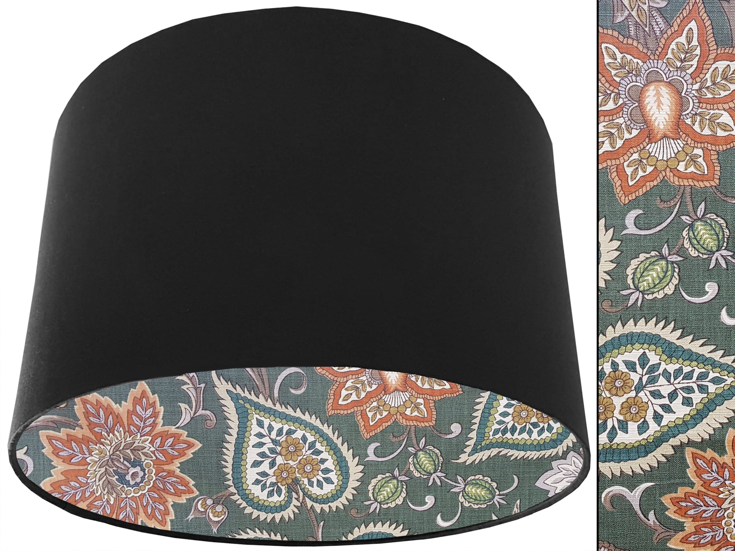 Green Paisley Lampshade Black, Stylish Contemporary Home