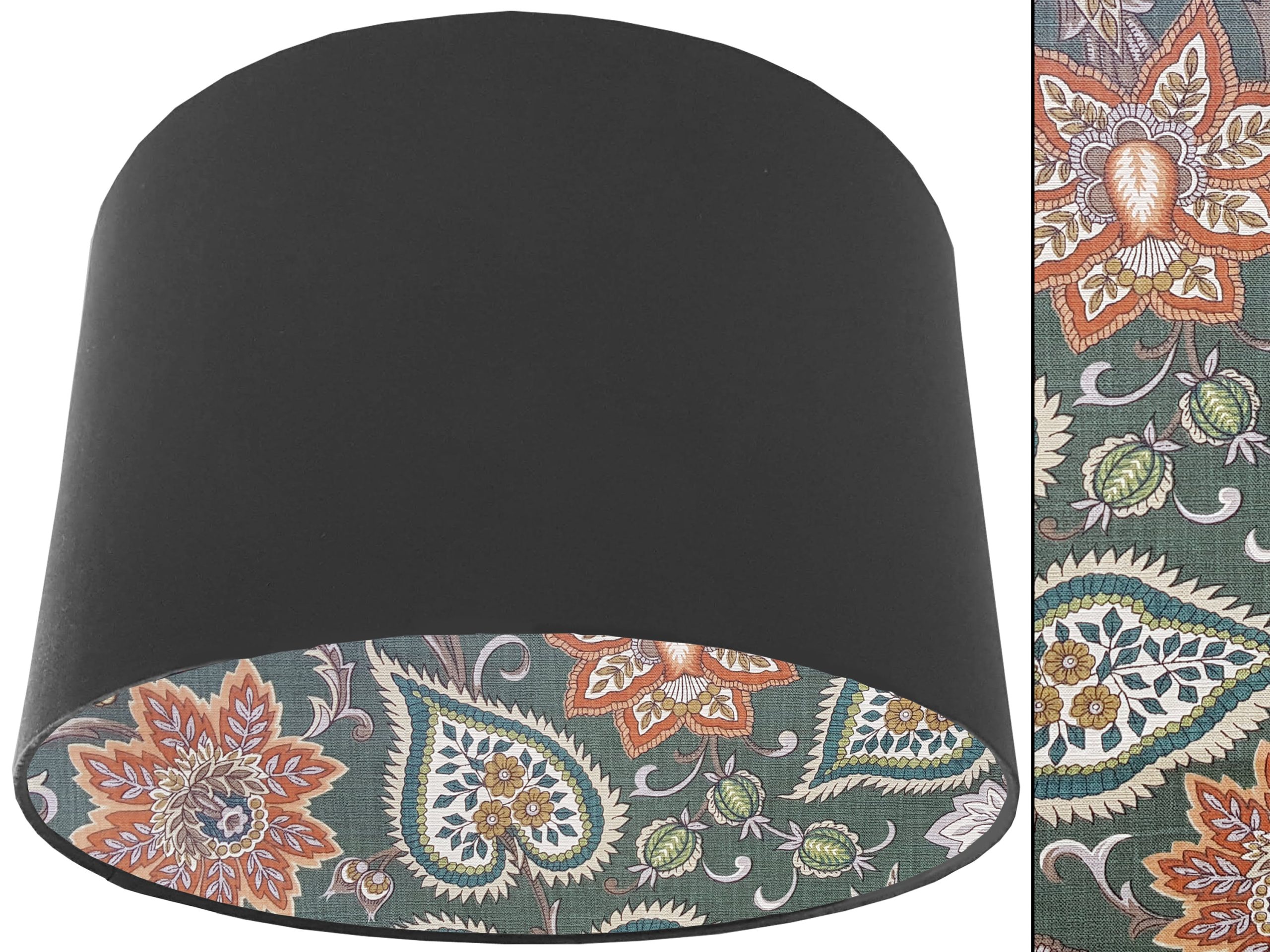 Green Paisley Lampshade Dark Grey, Stylish Contemporary Home