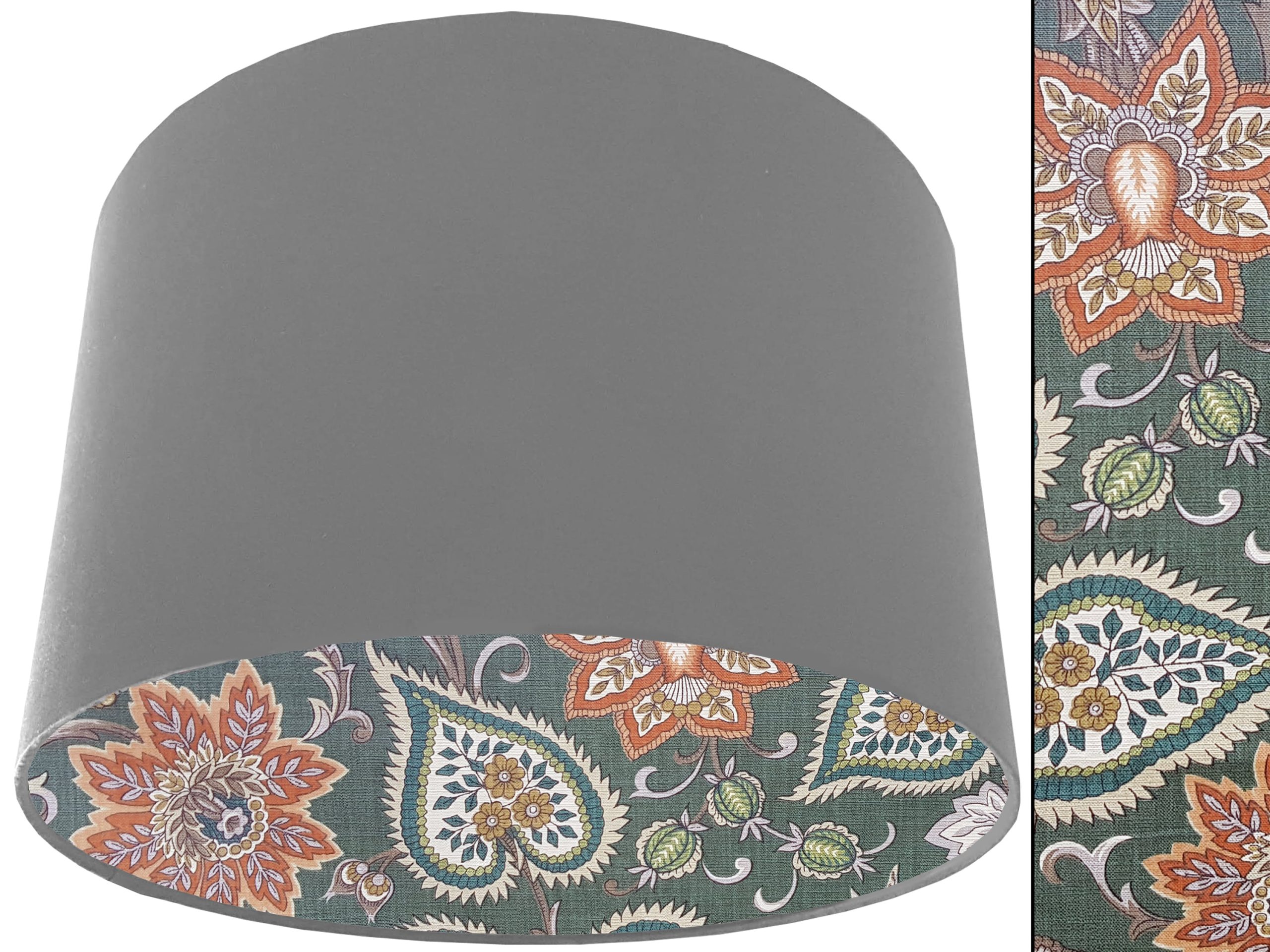 Green Paisley Lampshade Light Grey, Stylish Contemporary Home