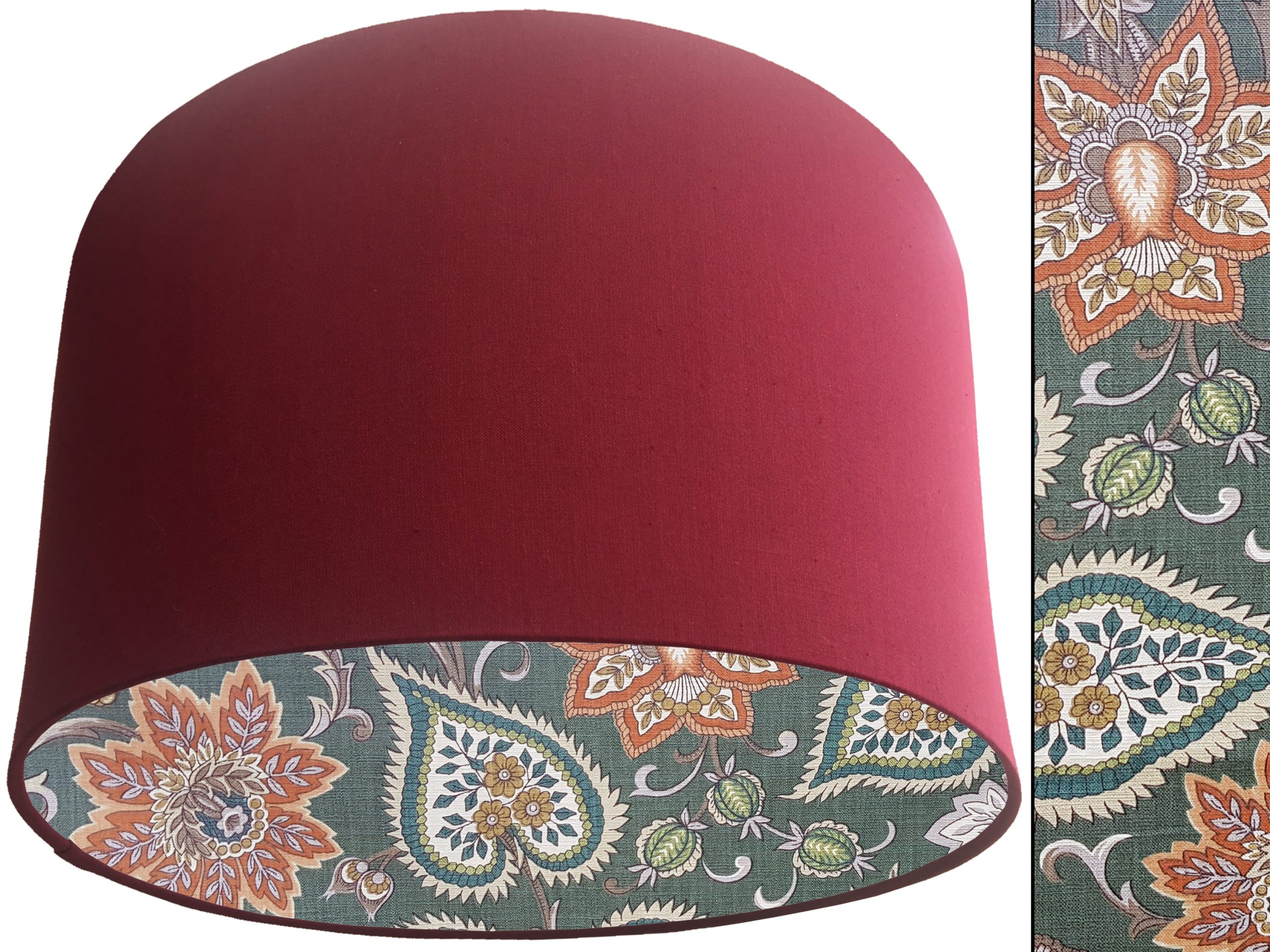 Green Paisley Lampshade Red, Stylish Contemporary Home