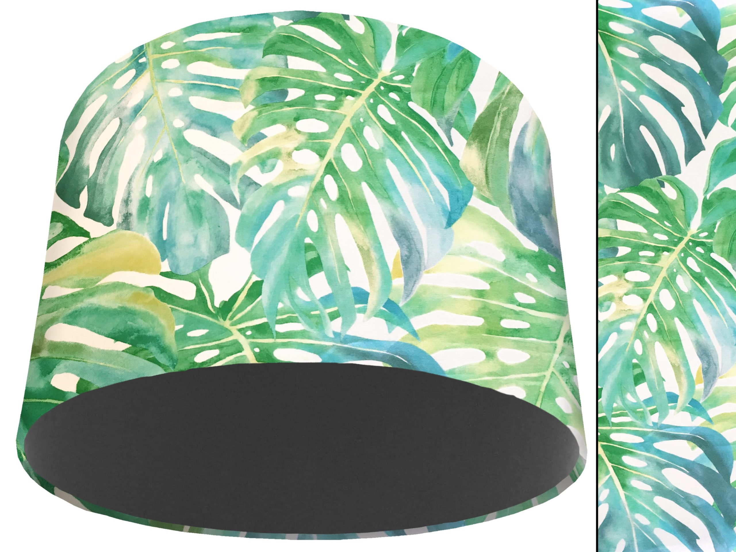 Green Palm Leaves Light Shade Dark Grey, Tropical Home