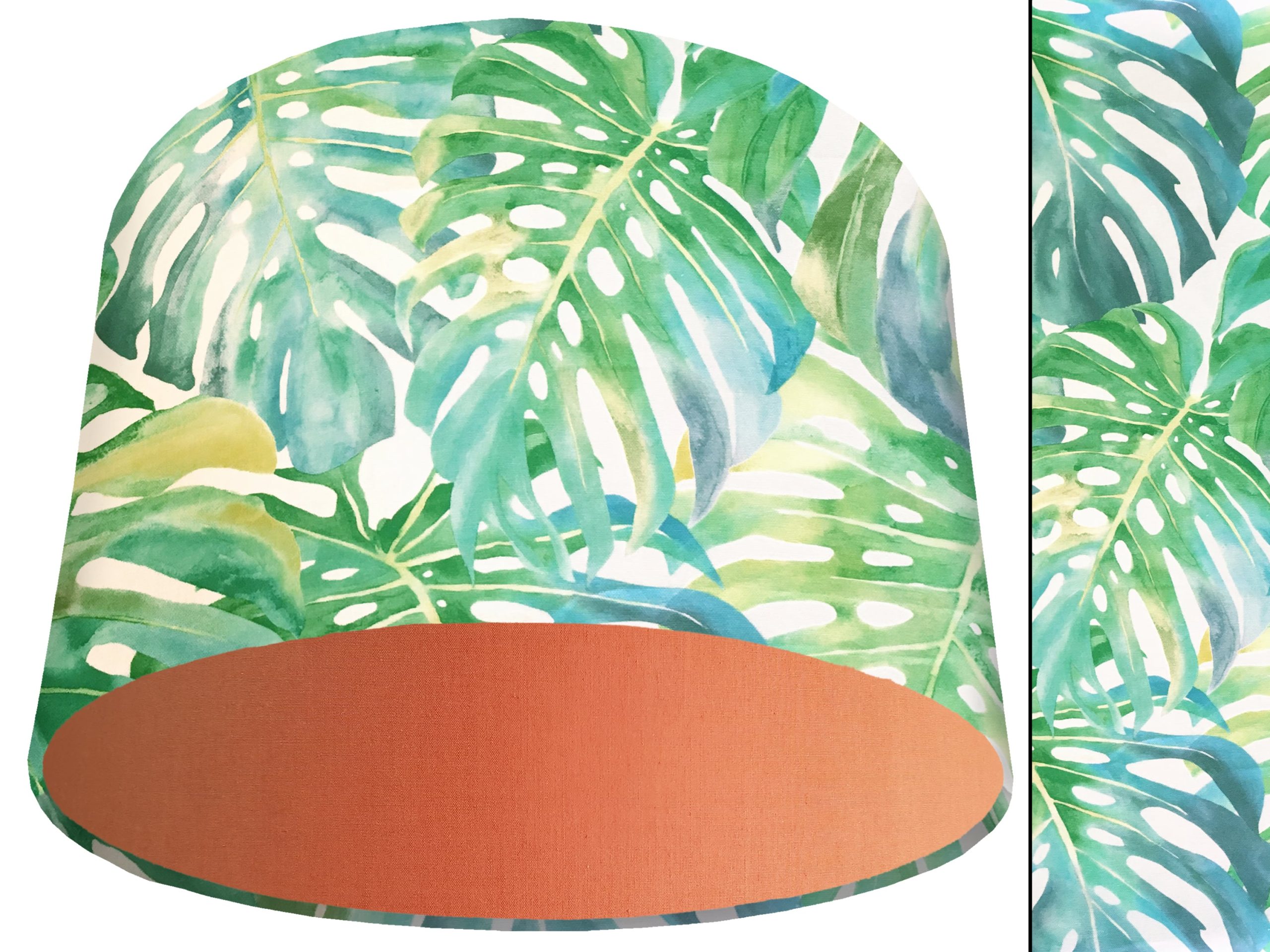 Green Palm Leaves Light Shade Orange, Tropical Home
