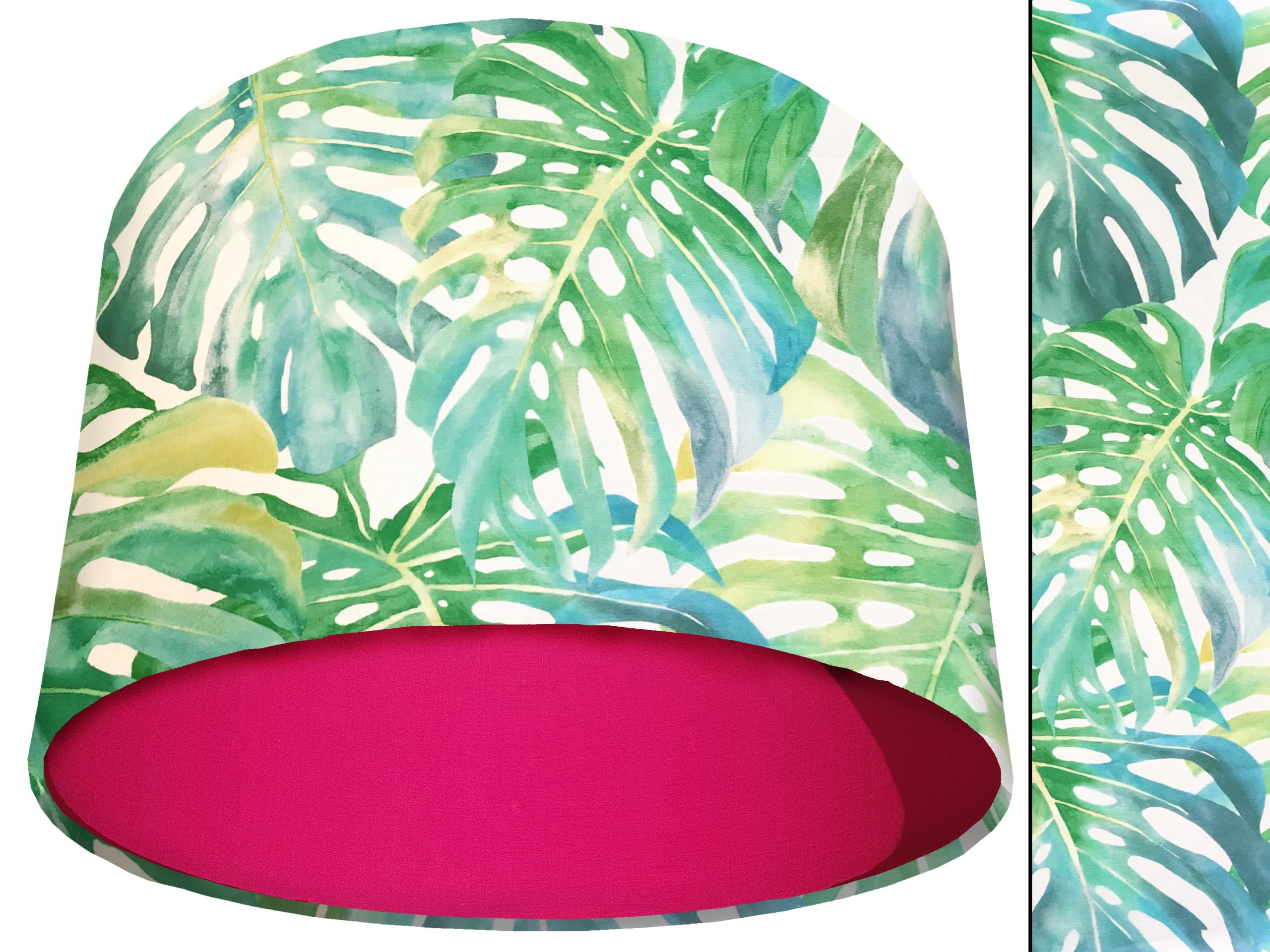 Green Palm Leaves Light Shade Pink, Tropical Home