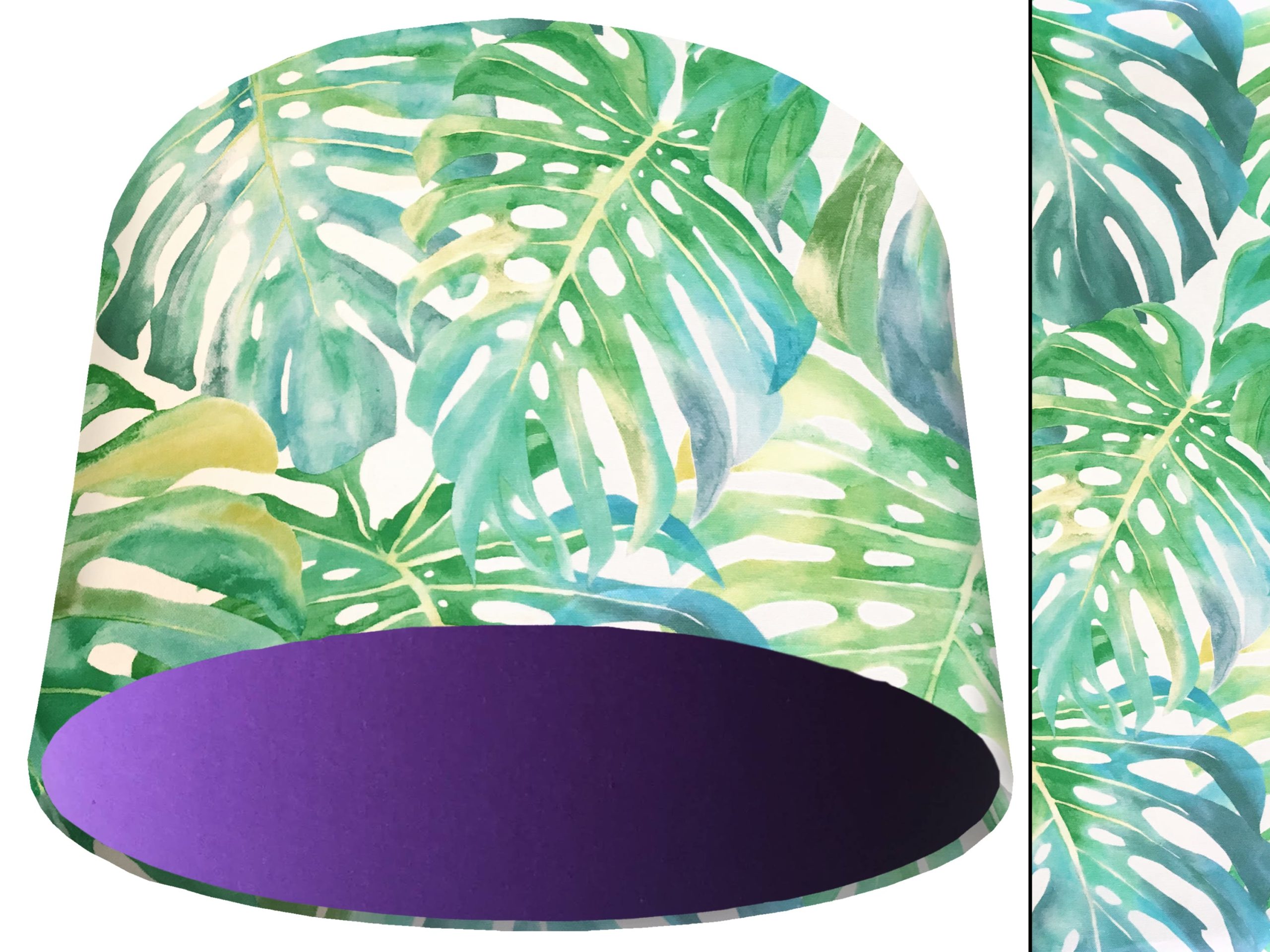 Green Palm Leaves Light Shade Purple, Tropical Home