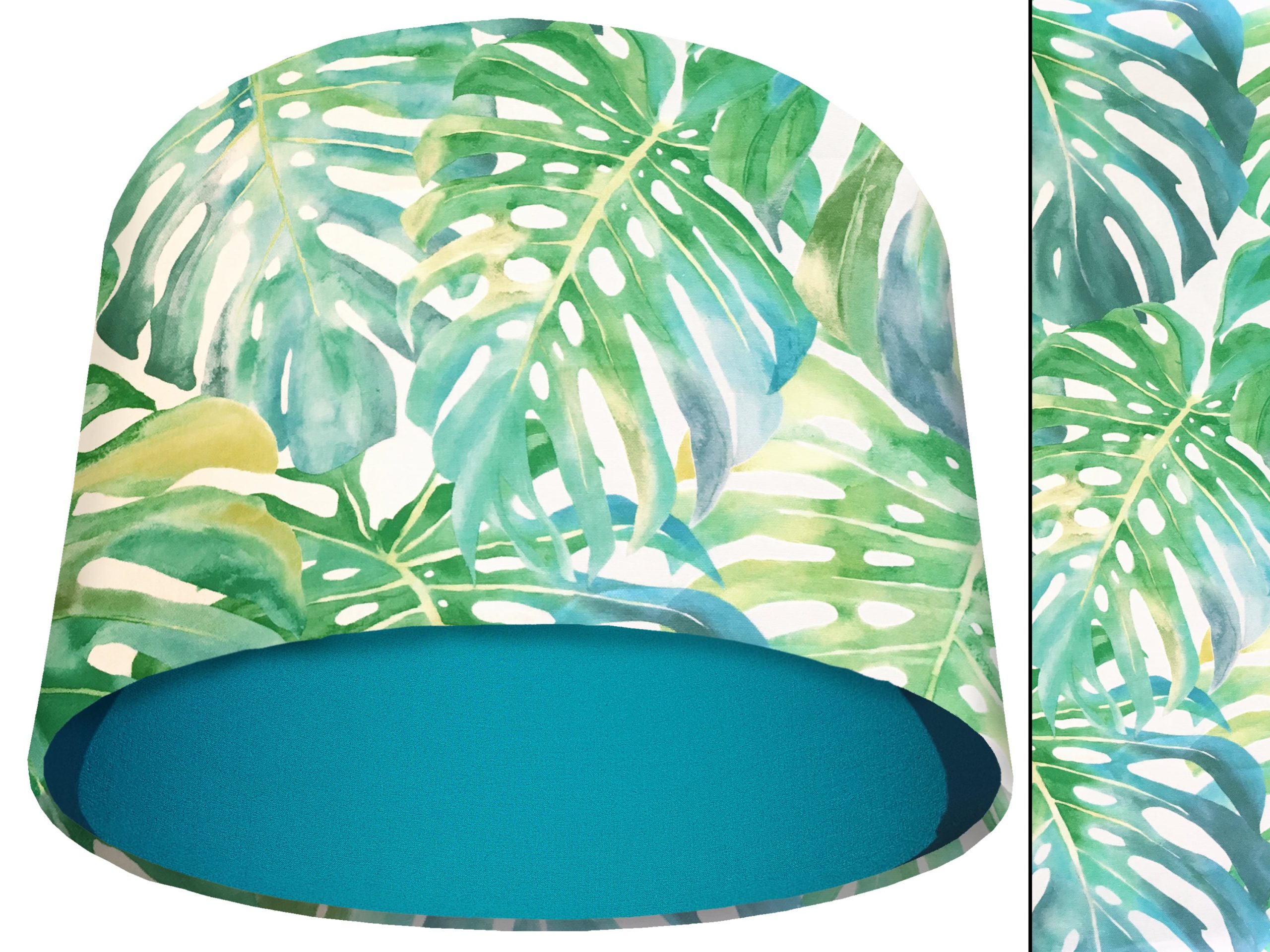 Green Palm Leaves Light Shade Teal, Tropical Home
